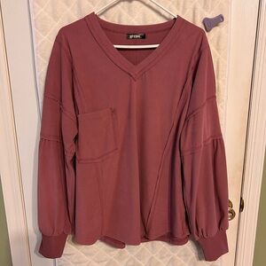 Urban Outfitters Mauve V-Neck Sweatshirt
